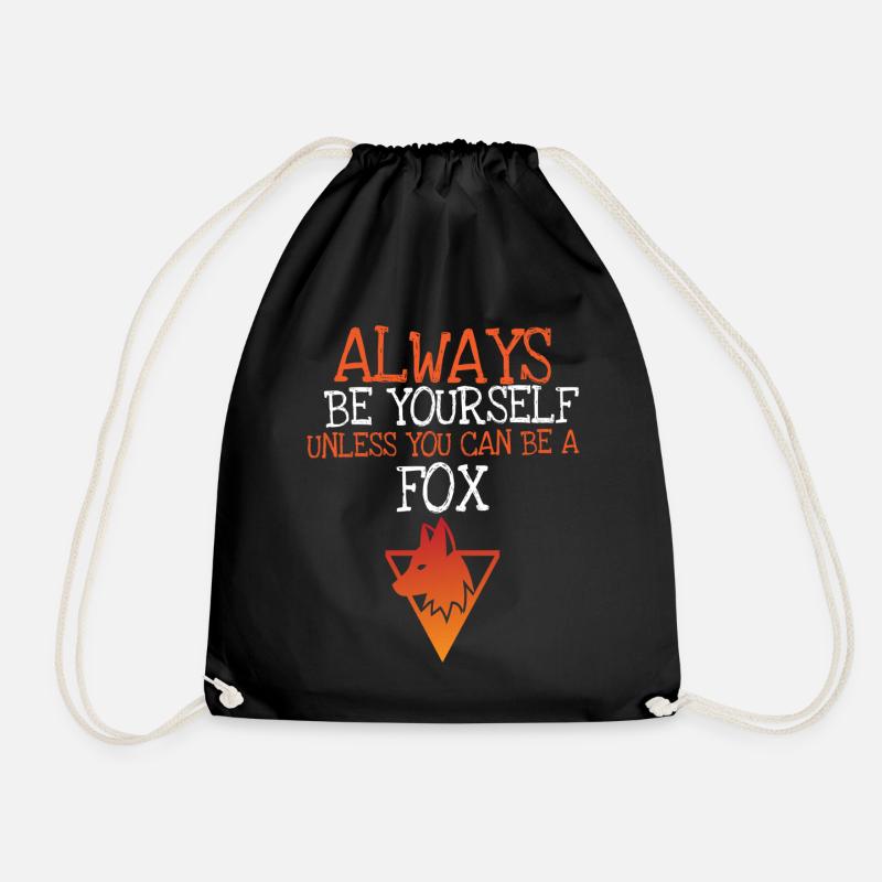 Fox - Drawstring Bag - black