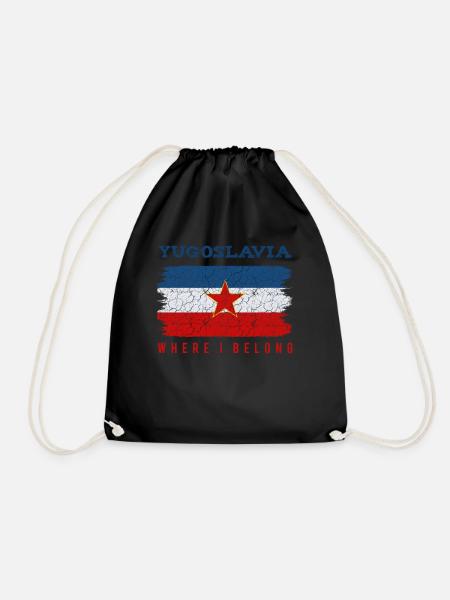 Yugoslavia - Drawstring Bag - black