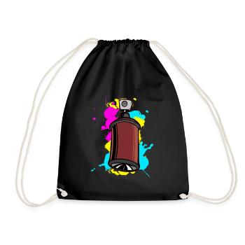 Spray de sommeil coloré avec design graffiti - Sac de sport léger - noir - Devant