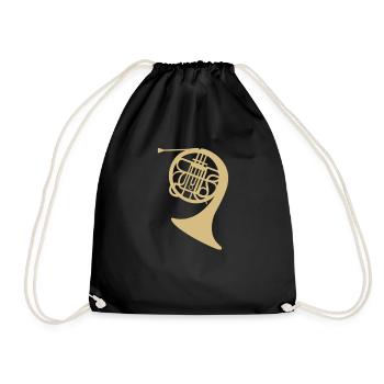 Musicien cor français musicien cor français doré - Sac de sport léger - noir - Devant