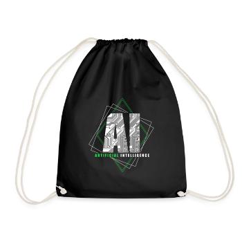 Artificial Intelligence Gift AI AI Technology - Drawstring Bag - black - Front
