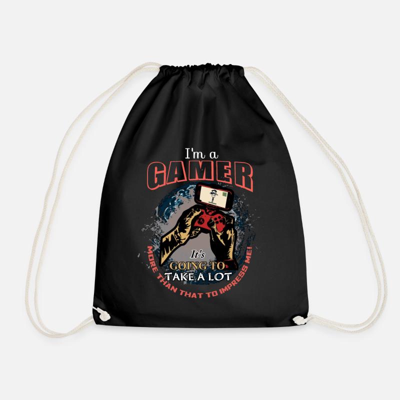 Gamer - Drawstring Bag - black