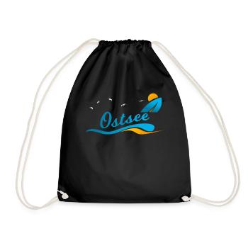 Chemise cadeau vacances mer baltique - Sac de sport léger - noir - Devant