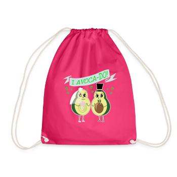 Avocado Hochzeit Heiraten Lustig Essen - Turnbeutel - Fuchsia - Vorne