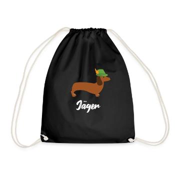 Hund Jäger Jagen - Turnbeutel - Schwarz - Vorne