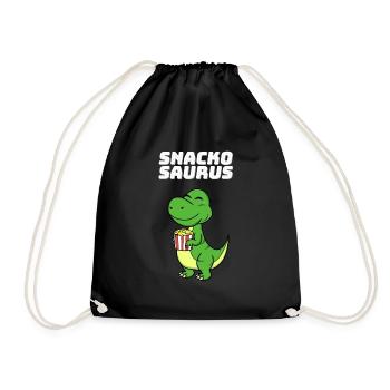 Snackosaurus dinosaur T-Rex diet gift - Drawstring Bag - black - Front