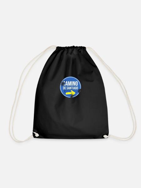 Camino Pilgrimage Route - Drawstring Bag - black