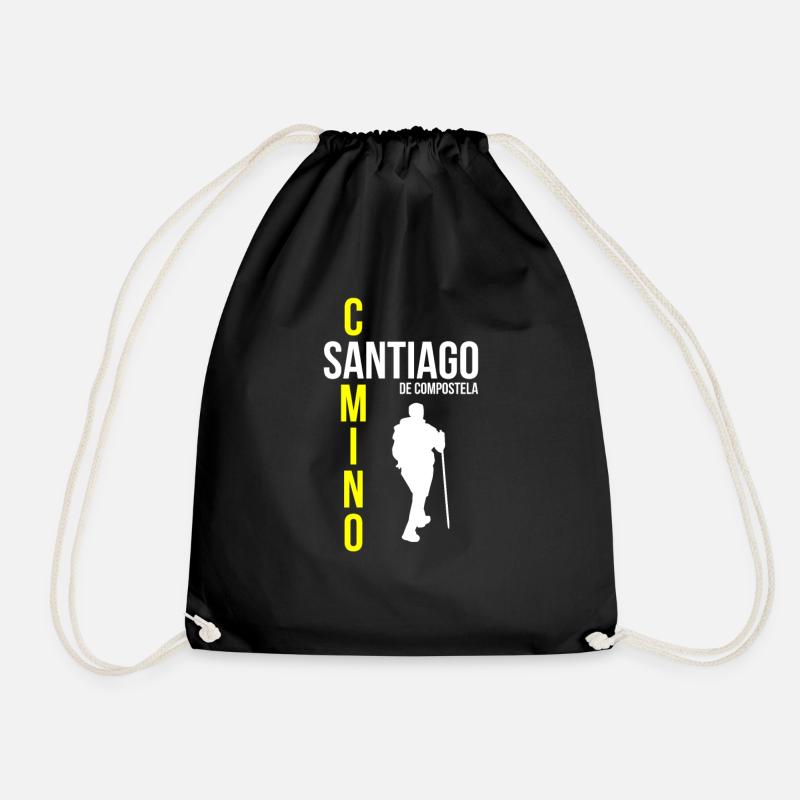 Camino de Santiago Pilgrims - Drawstring Bag - black