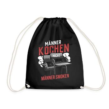 Grillen Grillmeister BBQ - Turnbeutel - Schwarz - Vorne