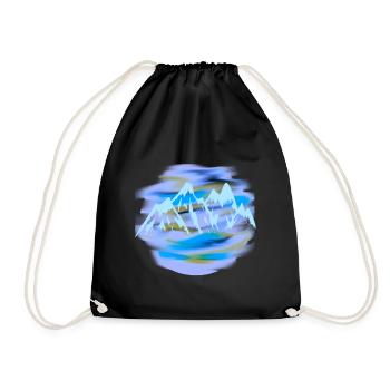 mountains mountain mountains peaks mountains rocks nature horit - Drawstring Bag - black - Front