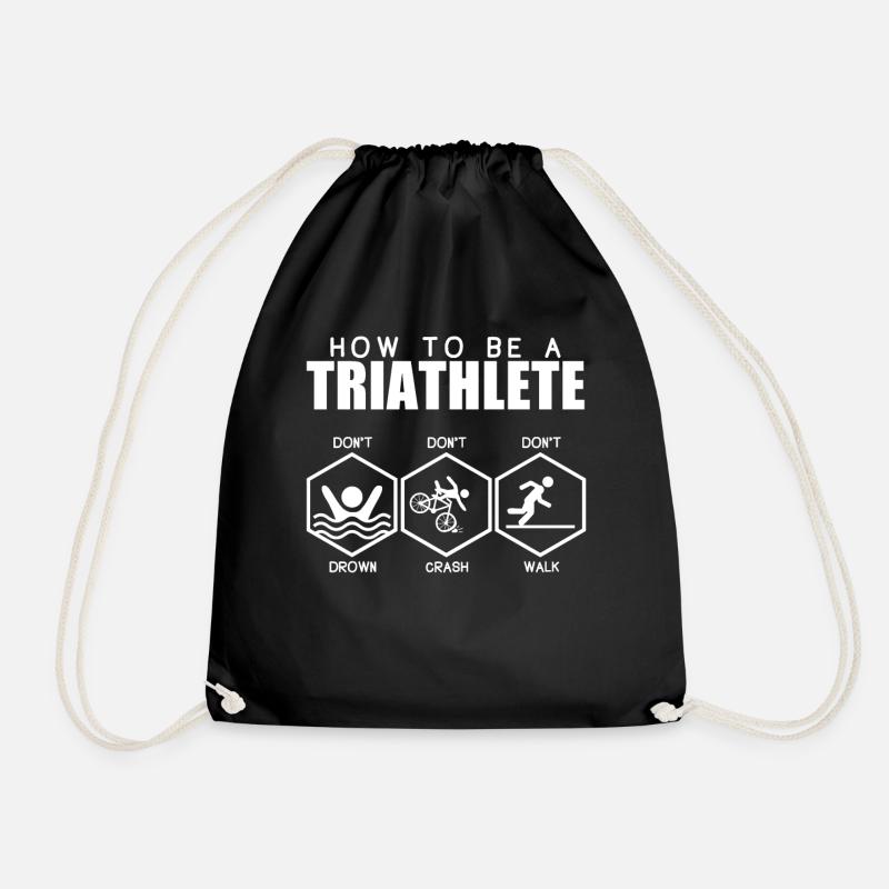 Triathlon Mehrkampf Lustige Sprüche Cool Geschenk - Turnbeutel - Schwarz