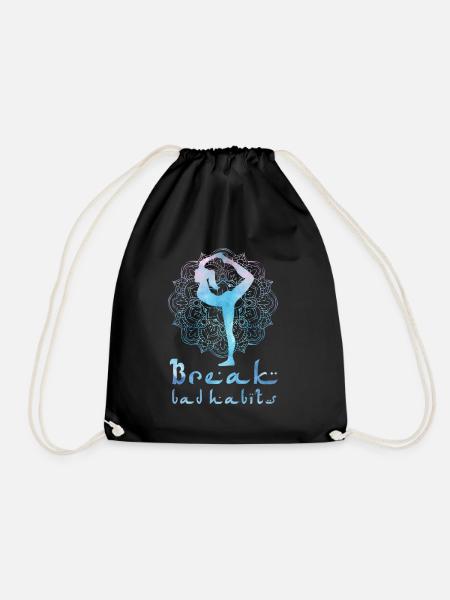 YOGA, Joga, Meditation, Geschenk, Geschenkidee - Turnbeutel - Schwarz