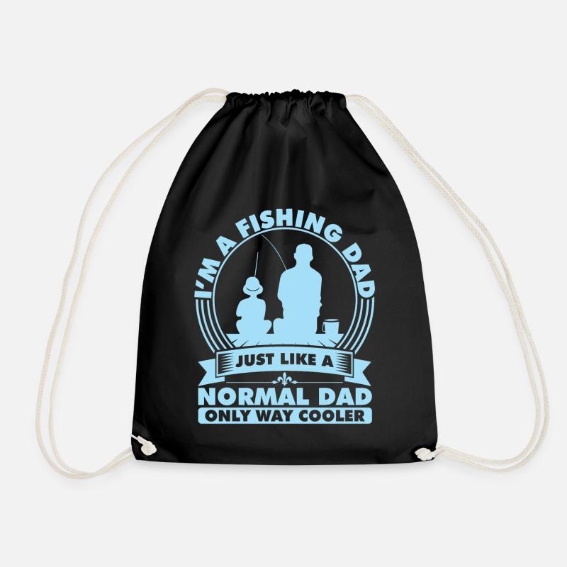 FISHING DAD | fishing - Drawstring Bag - black