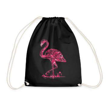 Flamingo - Turnbeutel - Schwarz - Vorne
