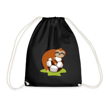 Sloth Lazy Football Lazy Game Tired - Drawstring Bag - black - Front