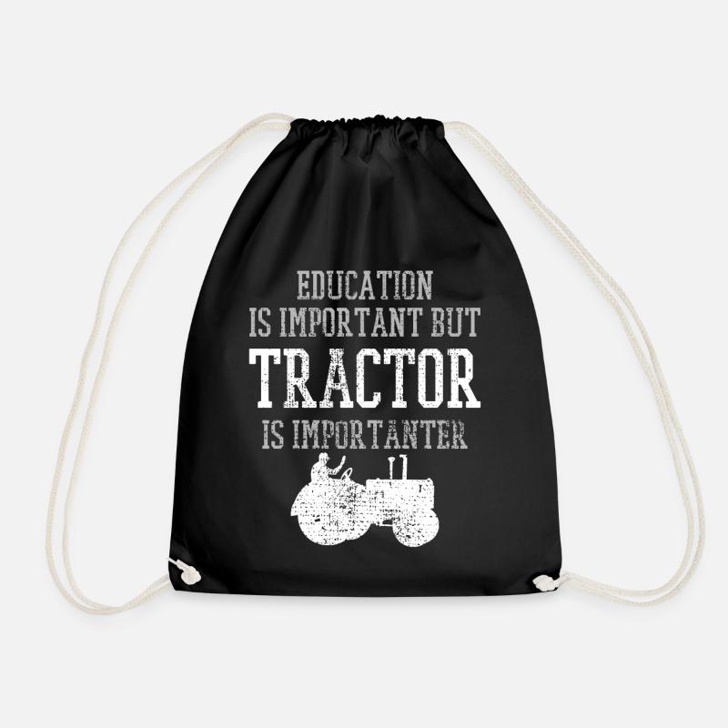 tractor - Drawstring Bag - black