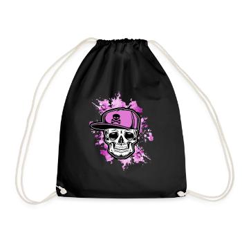 Crâne Fille Casquette De Baseball Rose Crâne Old School - Sac de sport léger - noir - Devant