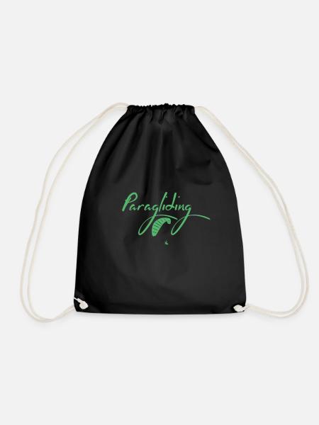Paragliding Paragliding Paragliding Paragliding - Drawstring Bag - black