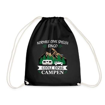 Coole Opas Campen Camping Opa Campingplatz Urlaub - Turnbeutel - Schwarz - Vorne