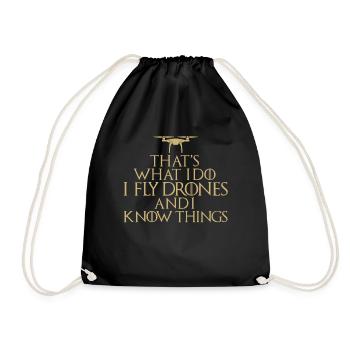 Drones - Drone pilot - Drawstring Bag - black - Front