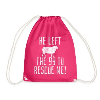 Christian Bible verse - Drawstring Bag - fuchsia - Front