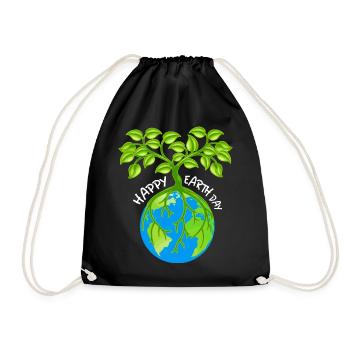 Eco-Friendly Earth Friend T-Shirt - Drawstring Bag - black - Front
