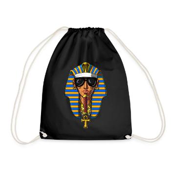 Egyptian Pharaoh Tutankhamon King Tut Gangster - Drawstring Bag - black - Front