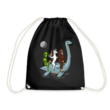 Alien Licorne Bigfoot Monté Monstre du Loch Ness - Sac de sport léger - noir - Devant
