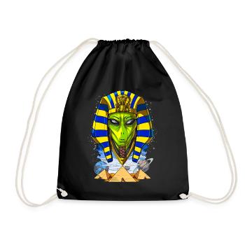 Alien Egypt Pharaoh Tutankhamun Ancient Anunnaki - Drawstring Bag - black - Front