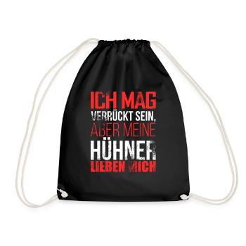 Funny Funny Saying Chicken Chicken Chicken Gockel - Drawstring Bag - black - Front