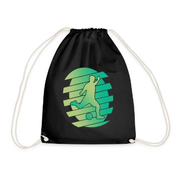 Football Soccer Player Abstract Green - Drawstring Bag - black - Front
