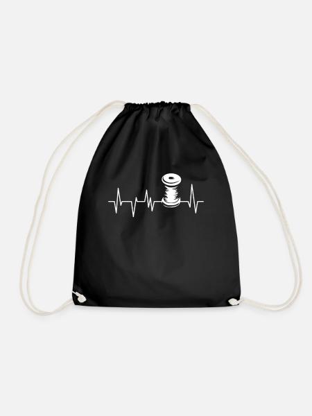 Sewing Thread Sewing Machine - Drawstring Bag - black