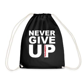 Never Give Up Liverpool - Football, Ballsport, Ball - Sac de sport léger - noir - Devant