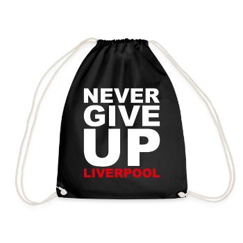 Never Give Up Liverpool - Football, Sports de ballon, Rouge - Sac de sport léger - noir - Devant