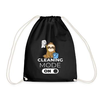 Femme de ménage cadeau d'aide au nettoyage paresse - Sac de sport léger - noir - Devant