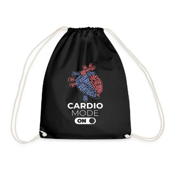 Heart anatomy cardiology mode gift - Drawstring Bag - black - Front