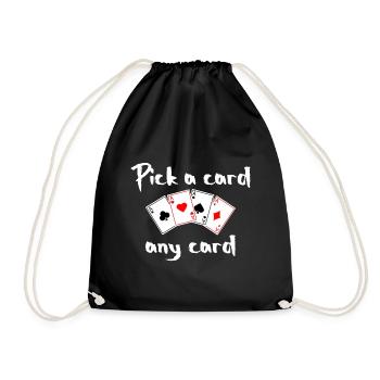 Draw a magic trick card - Drawstring Bag - black - Front