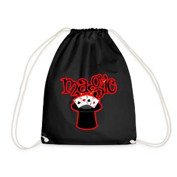 MAGIC magician with magic tricks - Drawstring Bag - black - Front