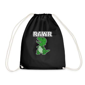 RAWR le petit dino à effet grunge - Sac de sport léger - noir - Devant