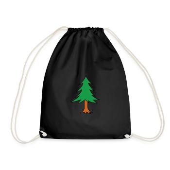 Fir tree tree fir gardener forest forests gift - Drawstring Bag - black - Front
