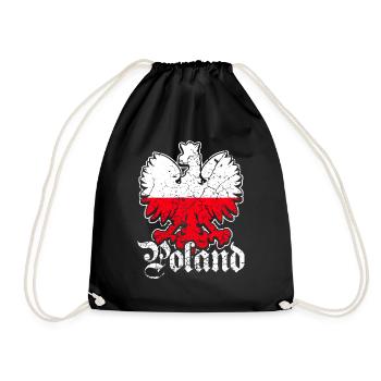 Polen Flagge Adler - Turnbeutel - Schwarz - Vorne
