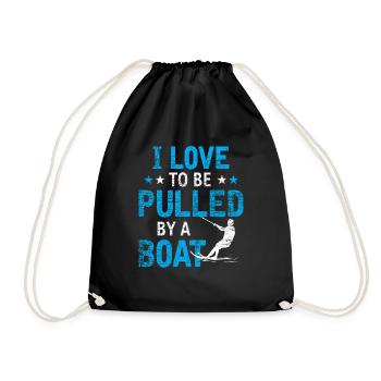 Boat water skiing - Drawstring Bag - black - Front