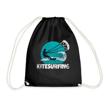 Kitesurfing - Turnbeutel - Schwarz - Vorne
