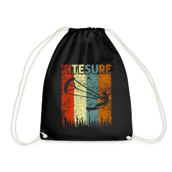 Kitesurf - Drawstring Bag - black - Front