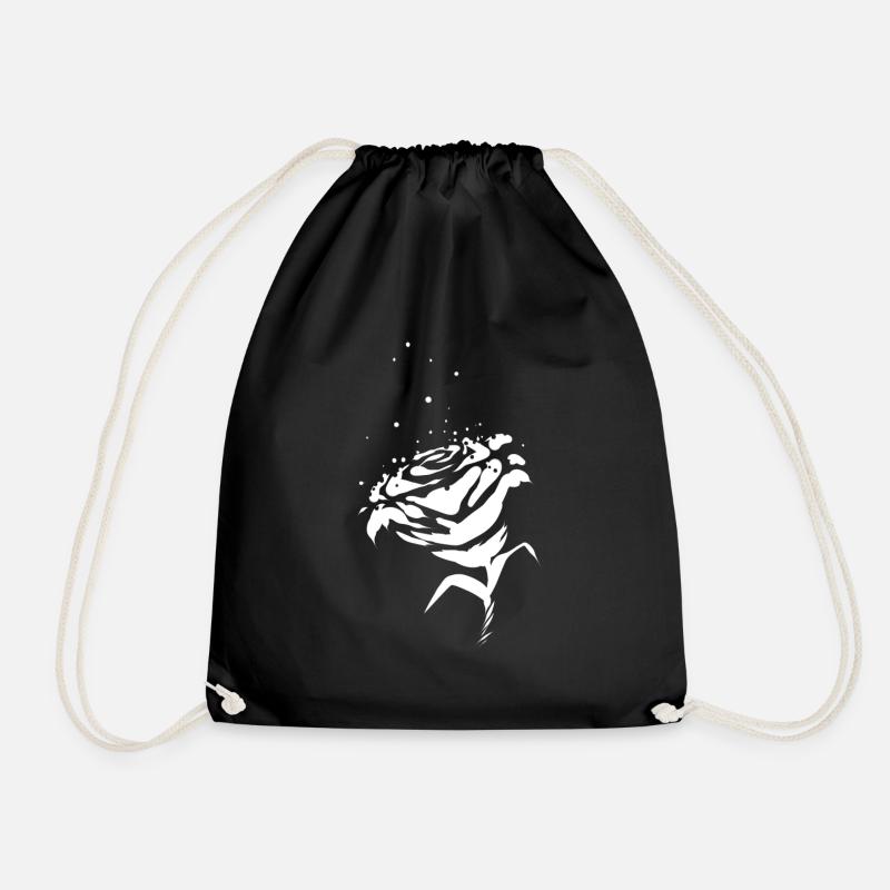 Rose - Drawstring Bag - black