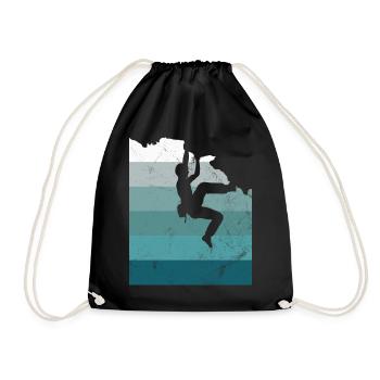 Climber Climbing Bouldering Free Speed Gift - Drawstring Bag - black - Front