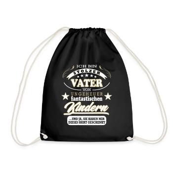 Stolzer Vater Vatertag Geschenk - Turnbeutel - Schwarz - Vorne
