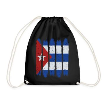 Cool Kuba Nationalflagge Modern Havanna Geschenk - Turnbeutel - Schwarz - Vorne