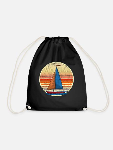 sailing - Drawstring Bag - black