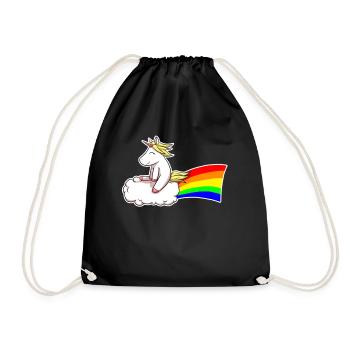 Licorne Rainbow Unicorn sur Cloud Unicorns - Sac de sport léger - noir - Devant